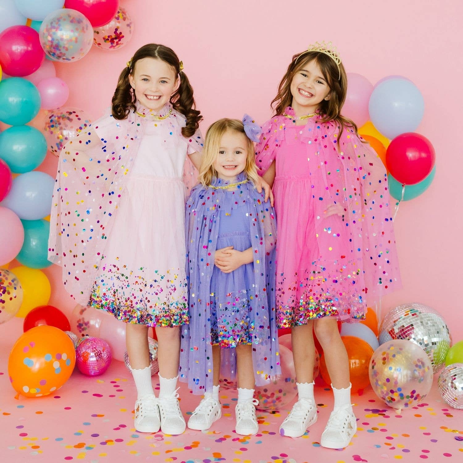 Raspberry Confetti Short Sleeve Tutu Dress - Kids Birthday