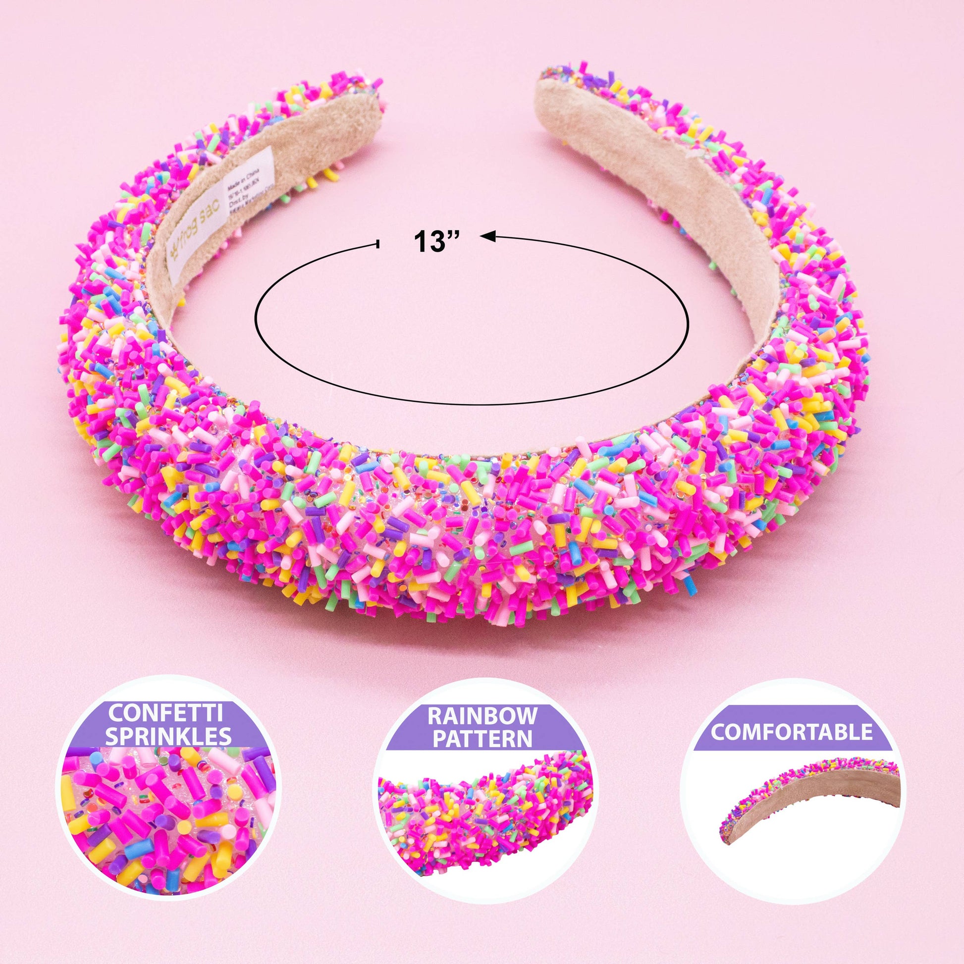 Kids Padded Sprinkle Headband | Pink or Light Blue