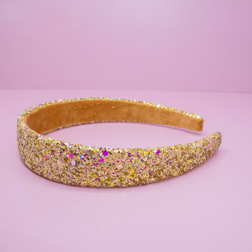 Kids Tapered Glitter Headband | Pink or Gold