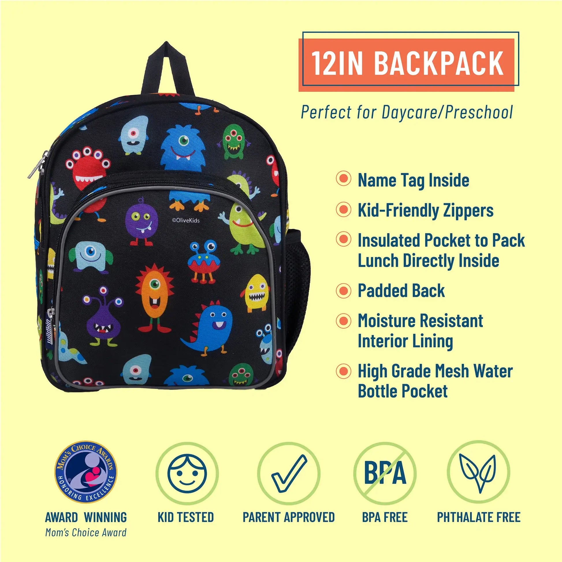 Monsters Backpack - 12 Inch