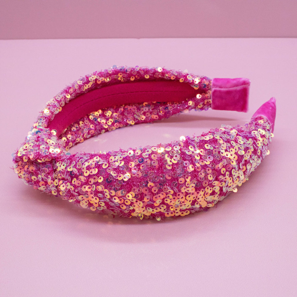 Kids Sequin Knot Headband | Purple or Rainbow