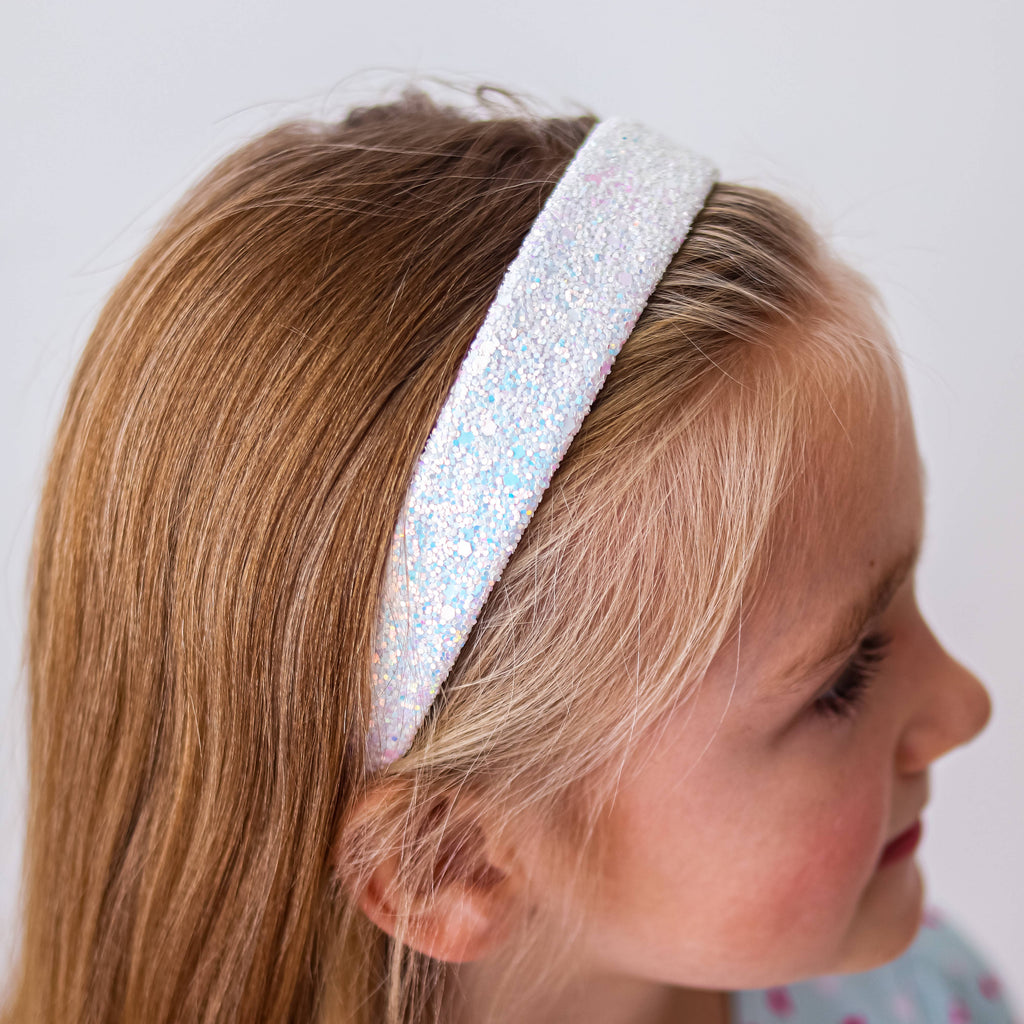 Kids Tapered Glitter Headband | Pink or Gold