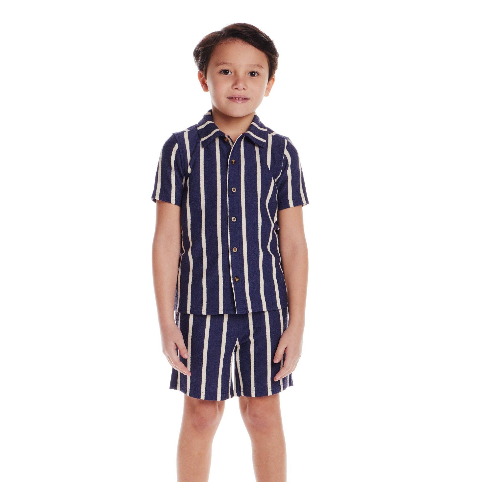 Textured Terry Shirt & Short Set