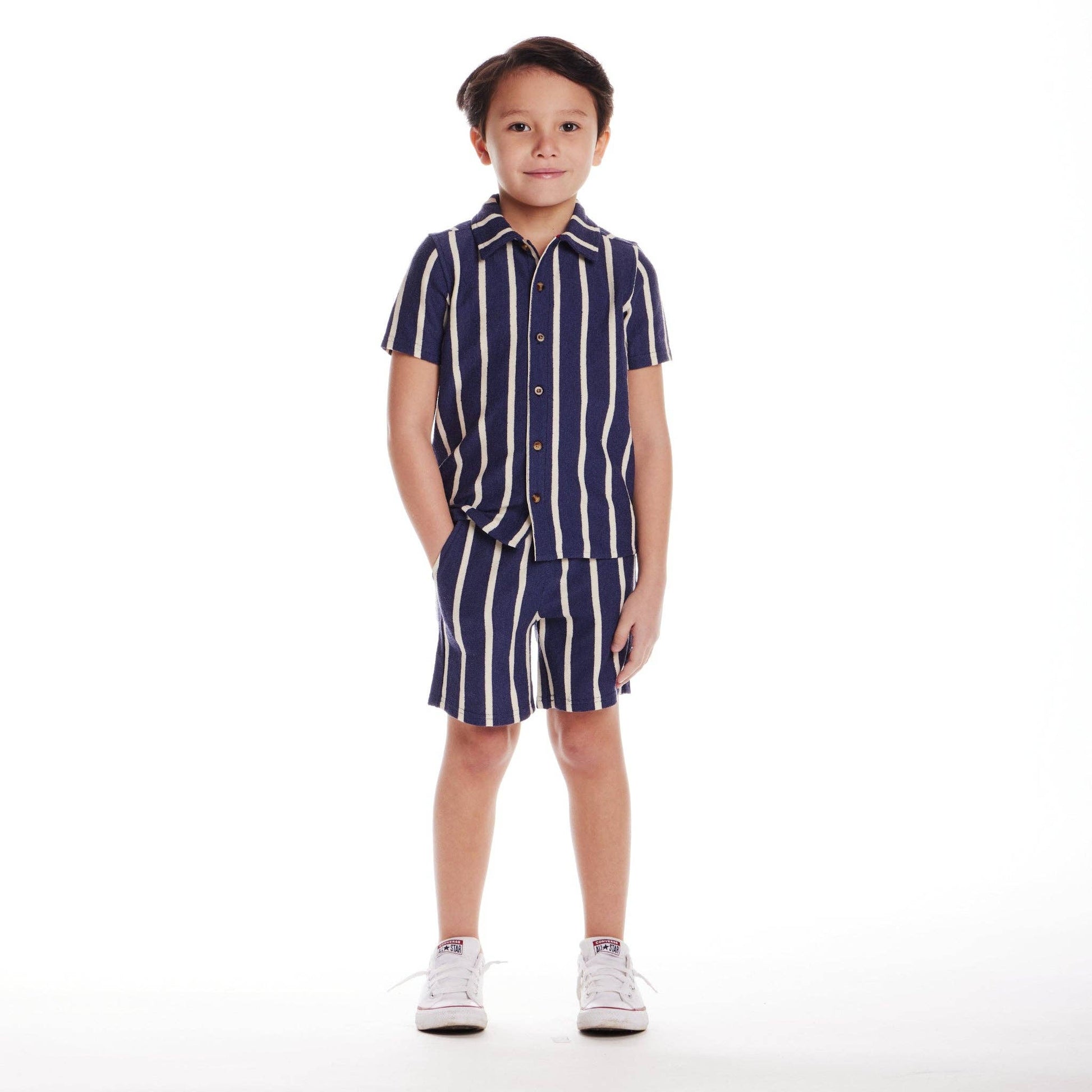 Textured Terry Shirt & Short Set