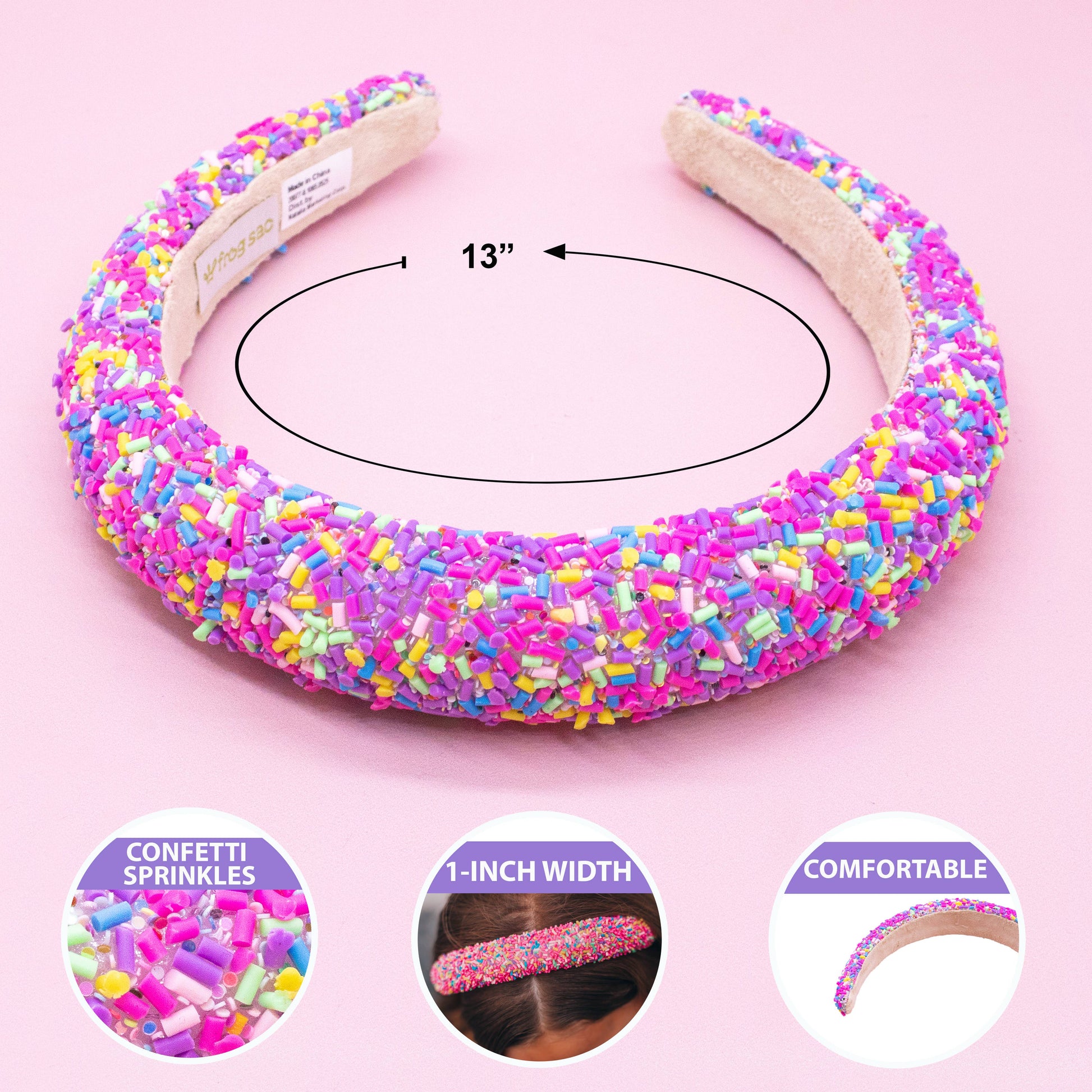 Kids Padded Sprinkle Headband | Pink or Light Blue