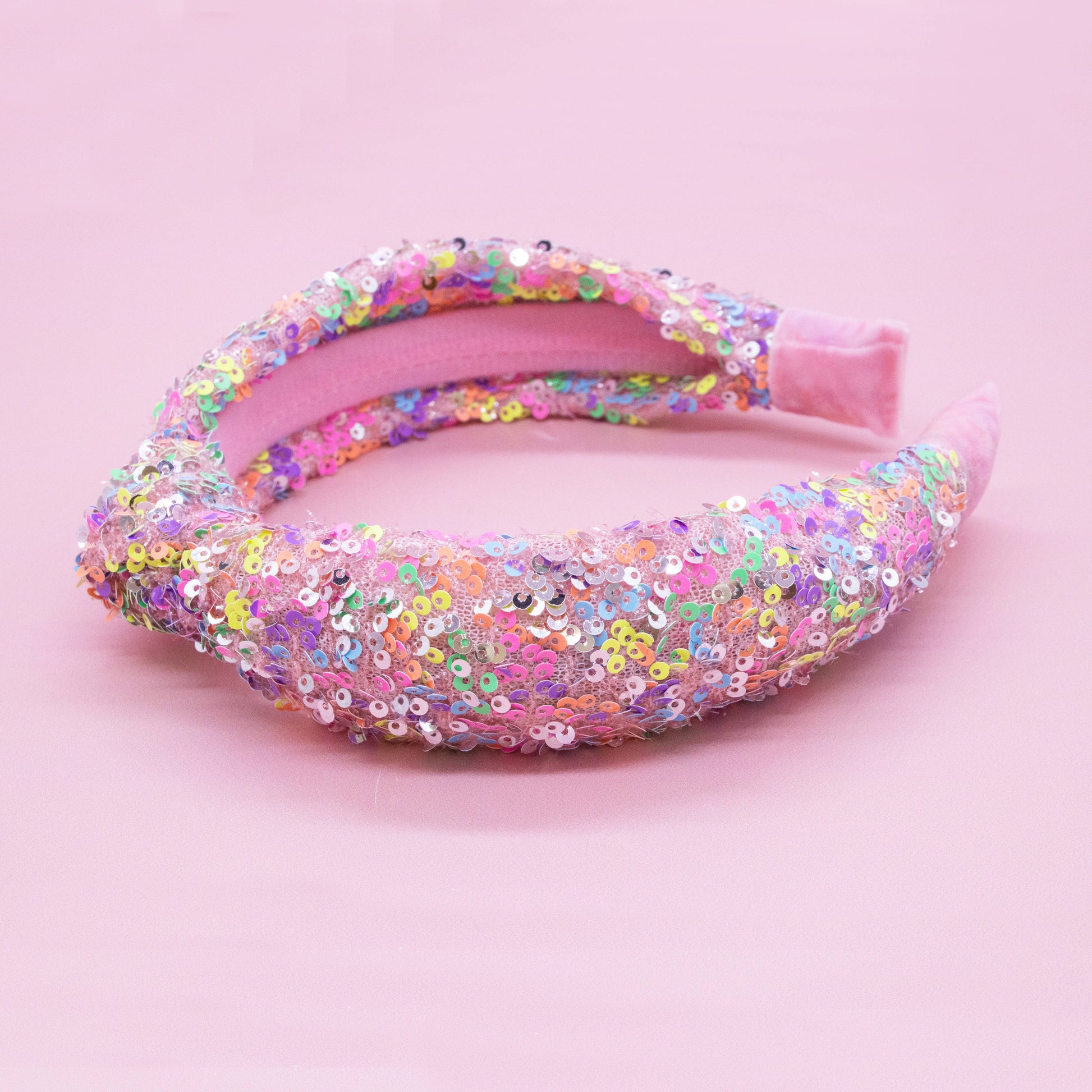 Kids Sequin Knot Headband | Purple or Rainbow