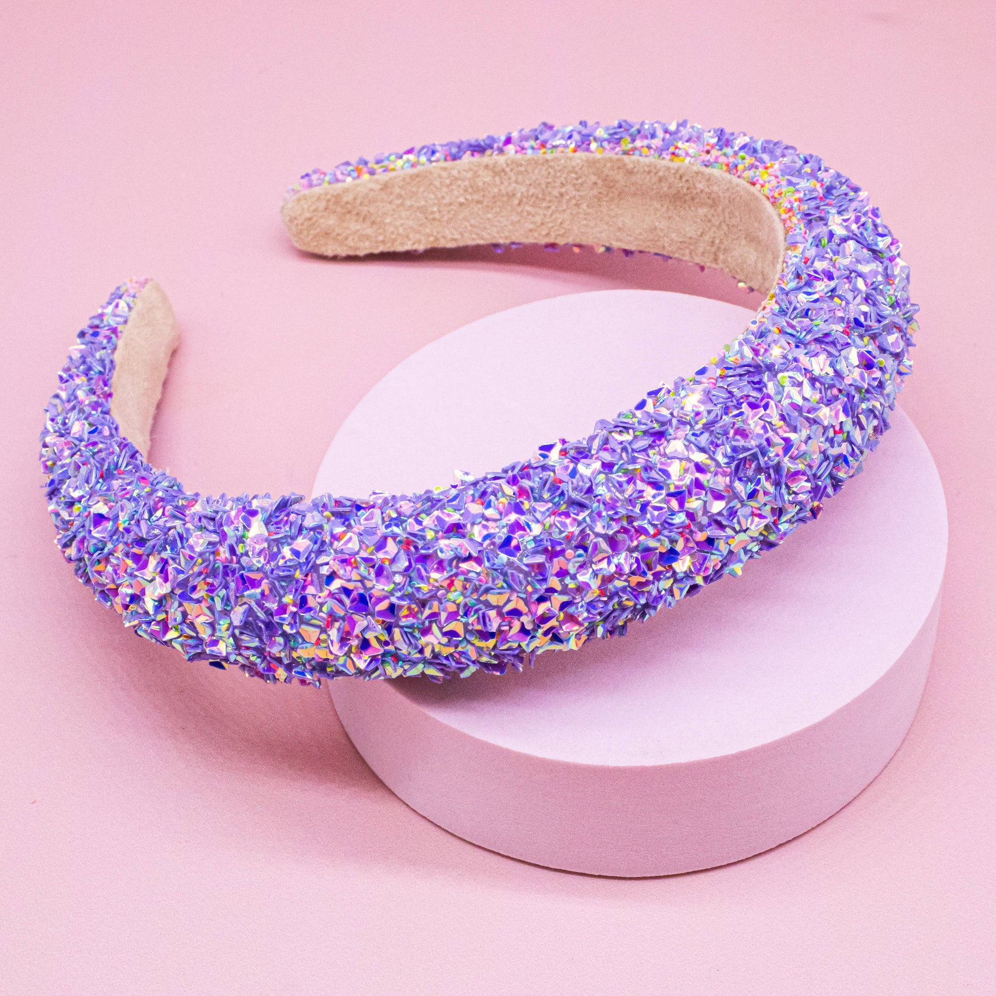Kids Padded Chunky Sequin Headband | Blue or Multi-Color
