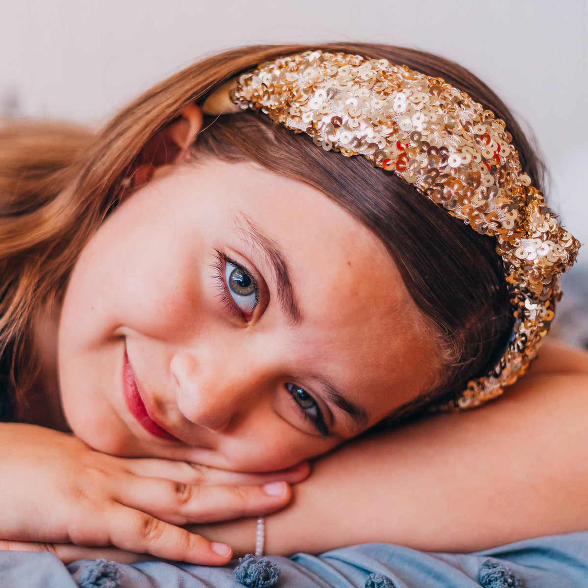 Kids Sequin Knot Headband | Purple or Rainbow