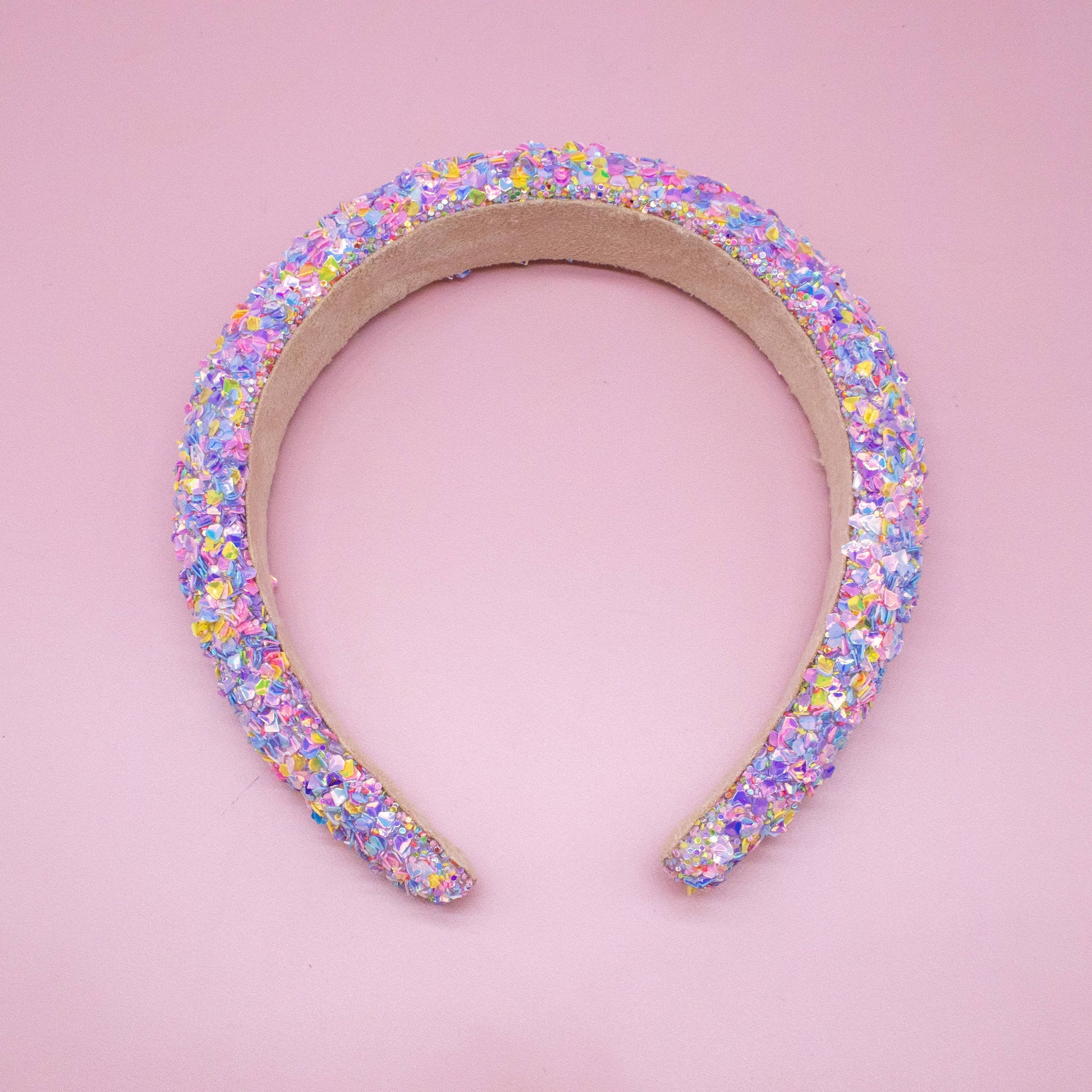 Kids Padded Chunky Sequin Headband | Blue or Multi-Color