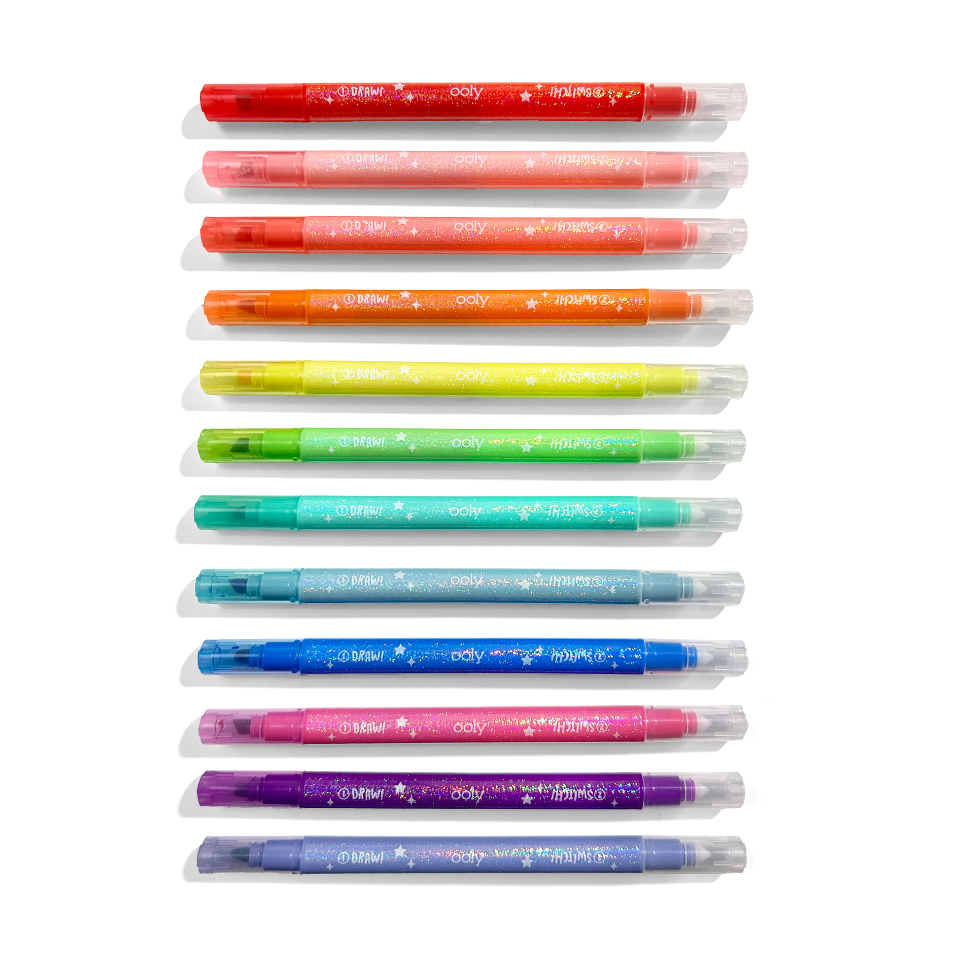 Switch-Eroo Sparkle Glittery Color Changing Markers- 12 pc