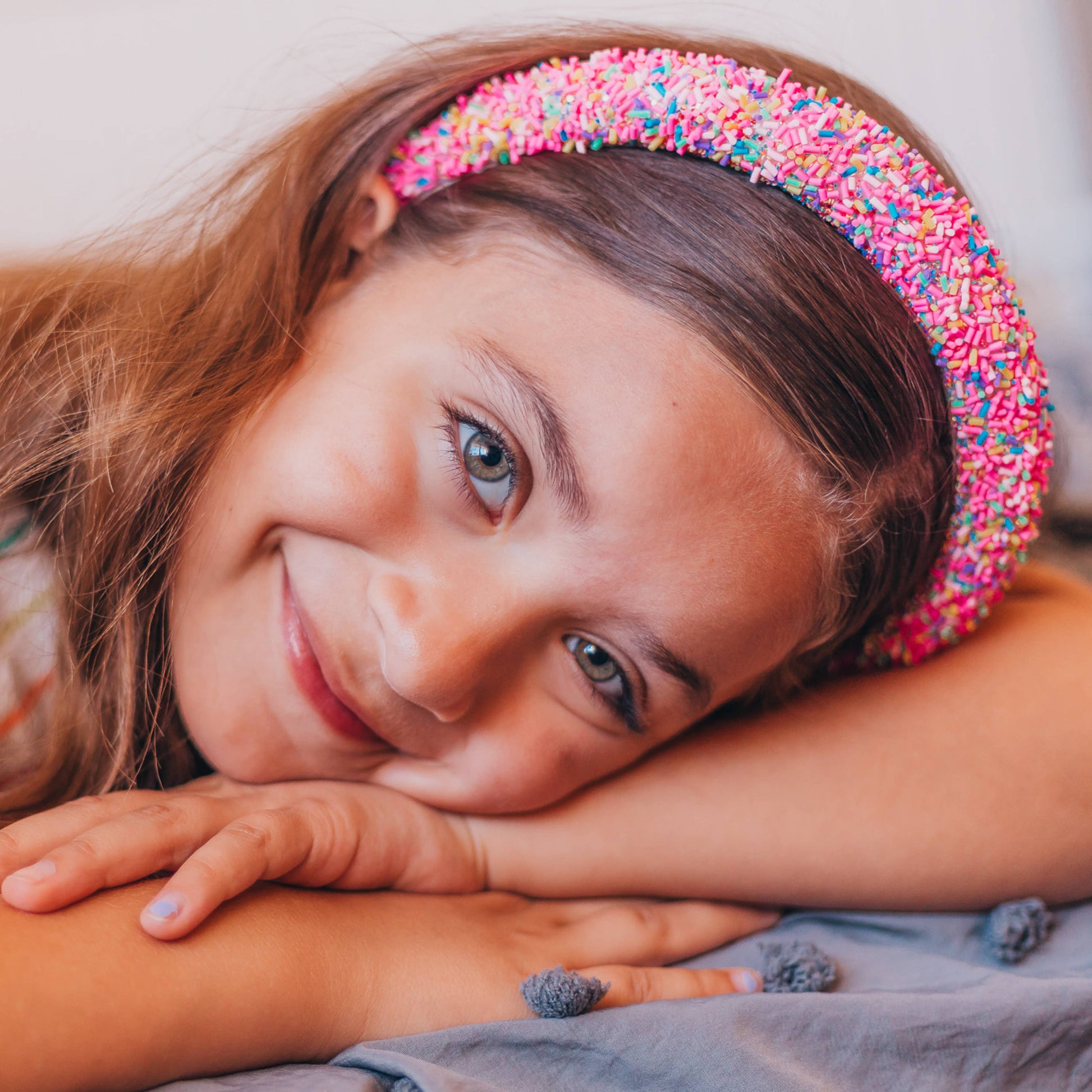 Kids Padded Sprinkle Headband | Pink or Light Blue