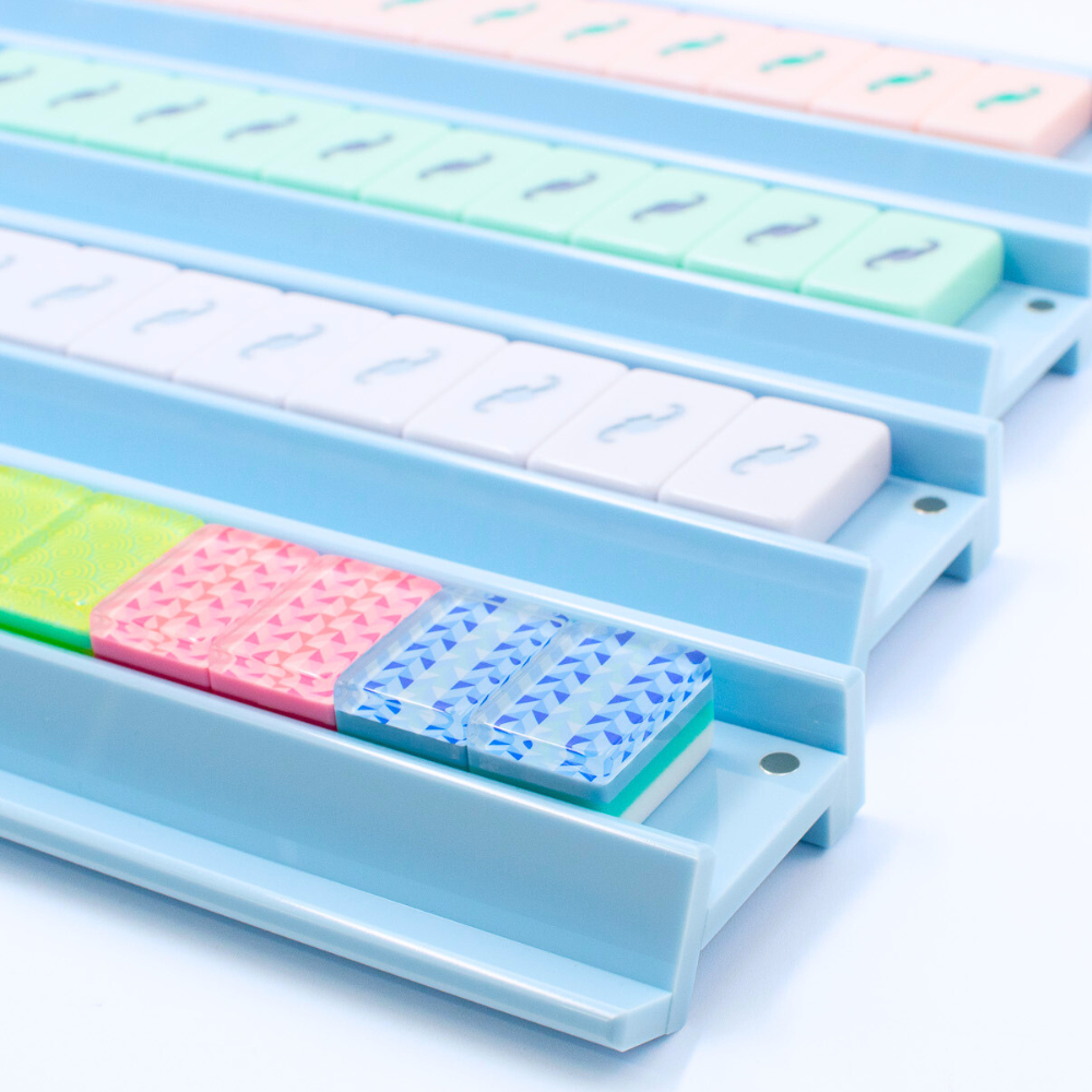 My Fair Mahjong Racks - Premium Acrylic - 4 Racks + 4 Rectangular Pushers