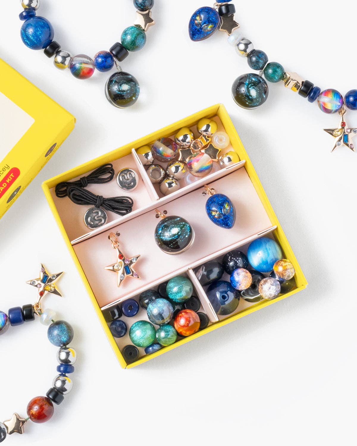 Blast off into space with our new Space Charm Themed Mini Bead Kit by Super Smalls!