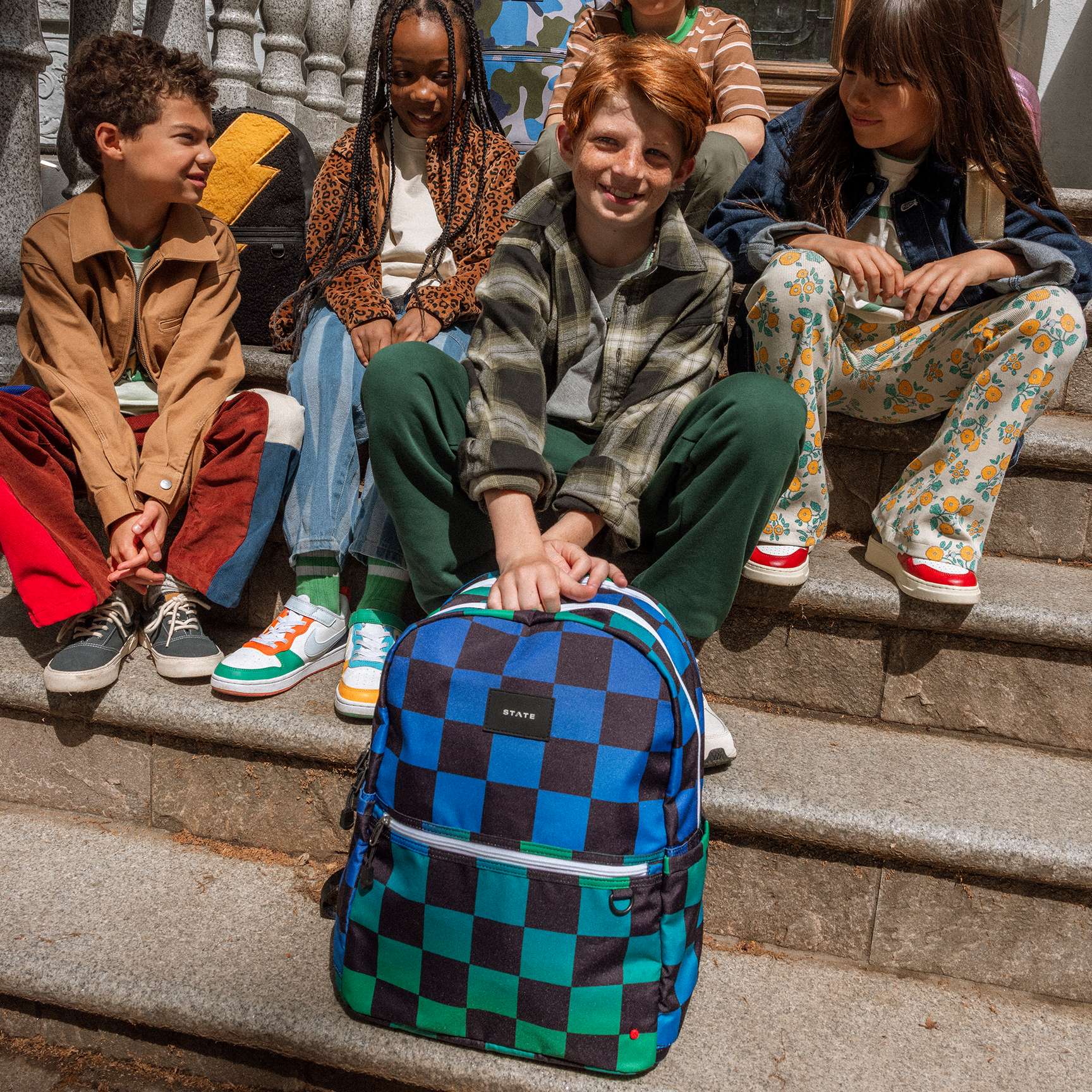 Blue Checkerboard - Kane Backpack