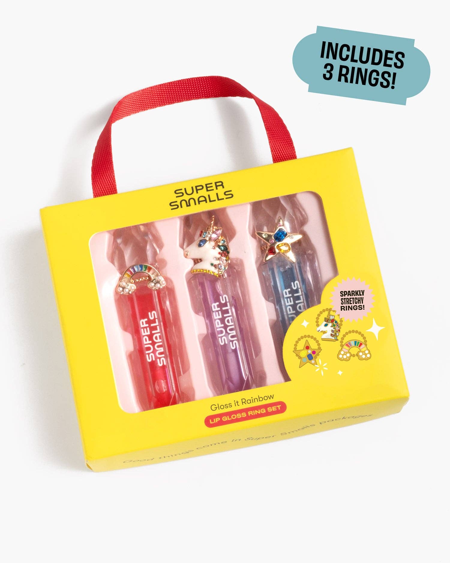 Brighten up your kid’s smiles + let those little fingers shine with our new Gloss It Rainbow Lip Gloss Ring Set by Super Smalls!