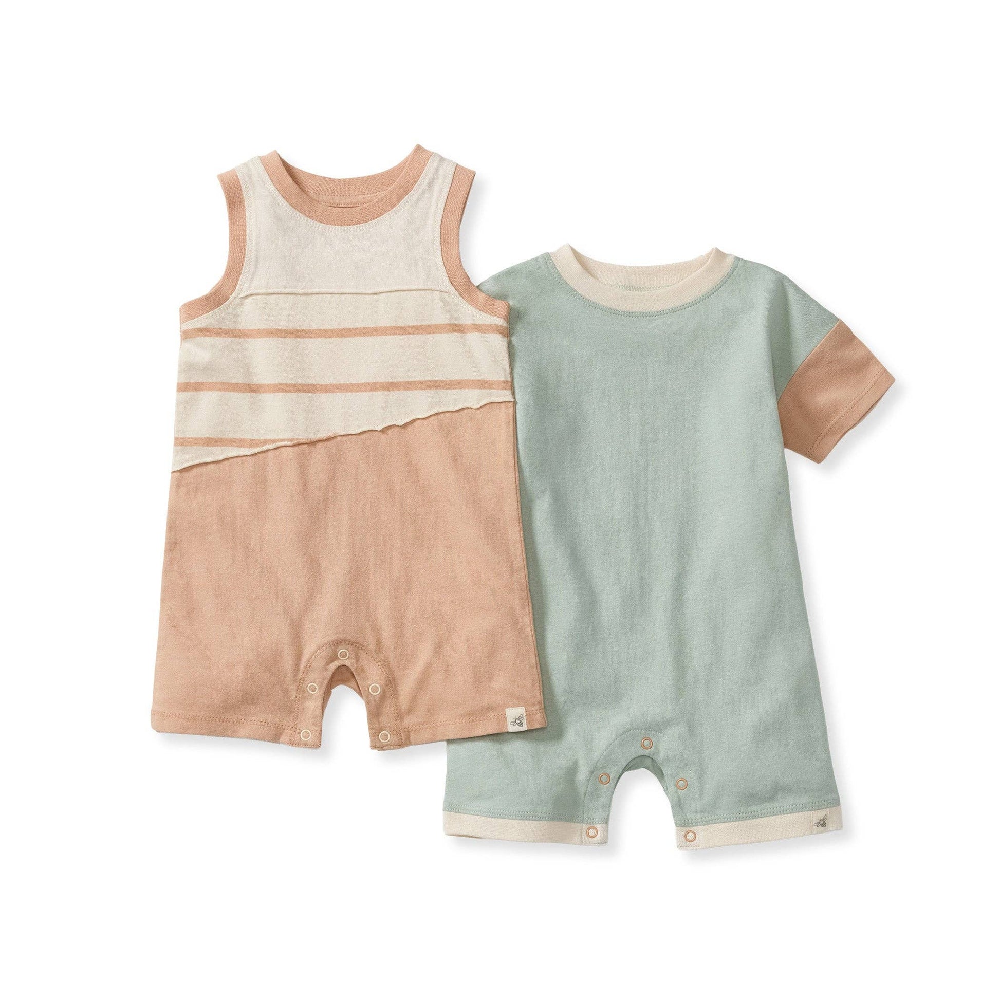 Burt’s Bees Baby Organic Cotton Stripe Romper Set (2-Pack) - Sweet Maple
