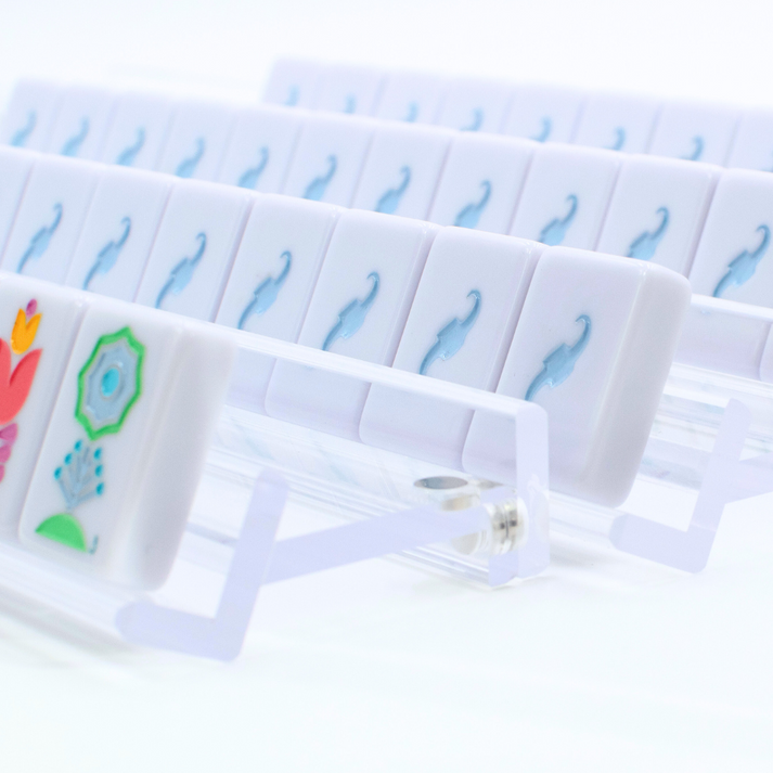 My Fair Mahjong Racks - Premium Acrylic - 4 Racks + 4 Rectangular Pushers