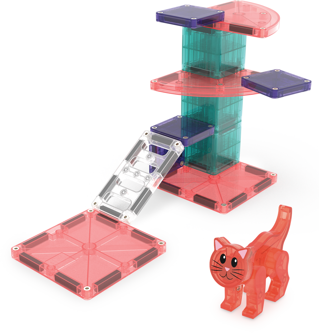 Check our the pieces from our MAGNA-TILES® Cat Tree – 13-Piece Magnetic Building Set