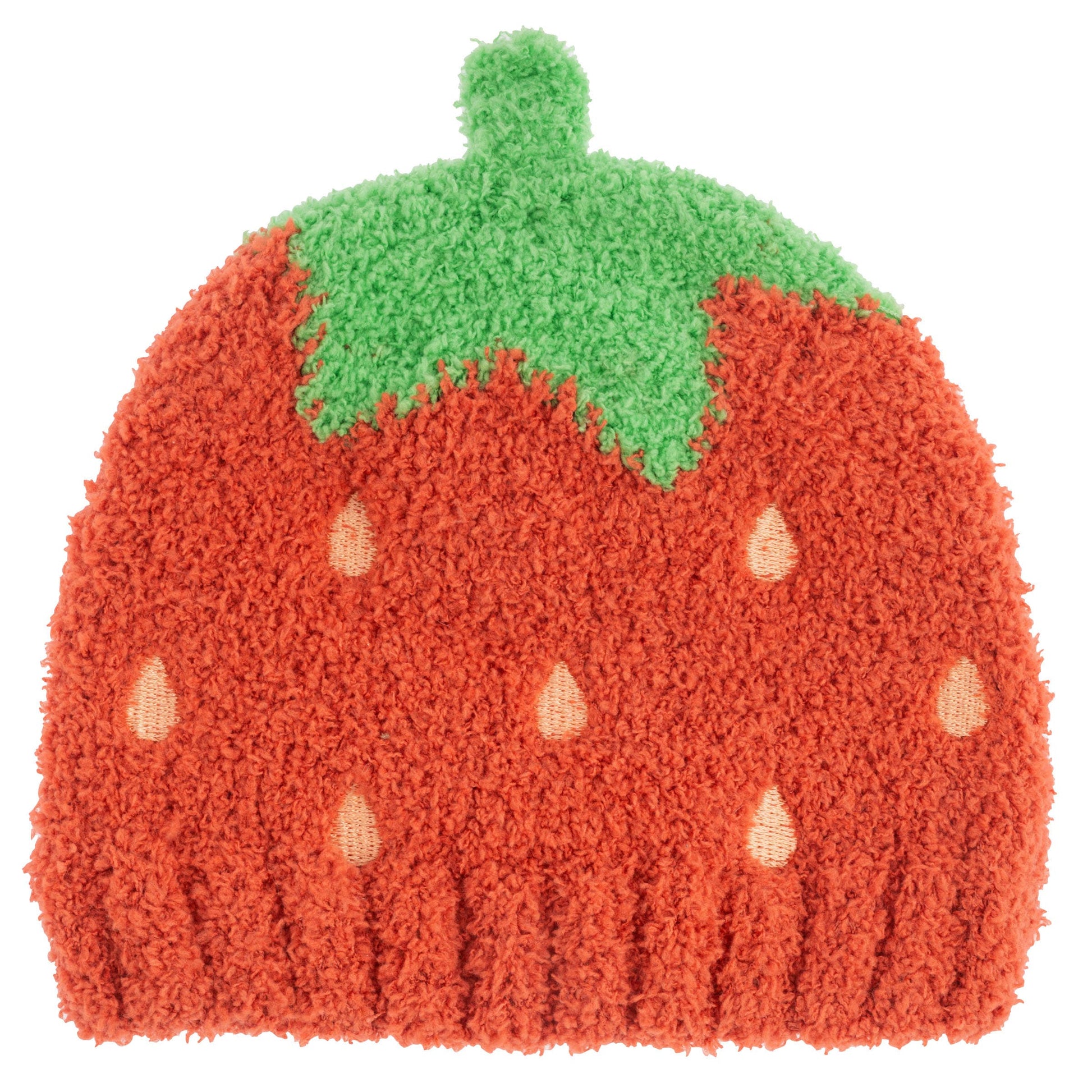 Chenille Strawberry Baby Beanie By Stephen Joseph