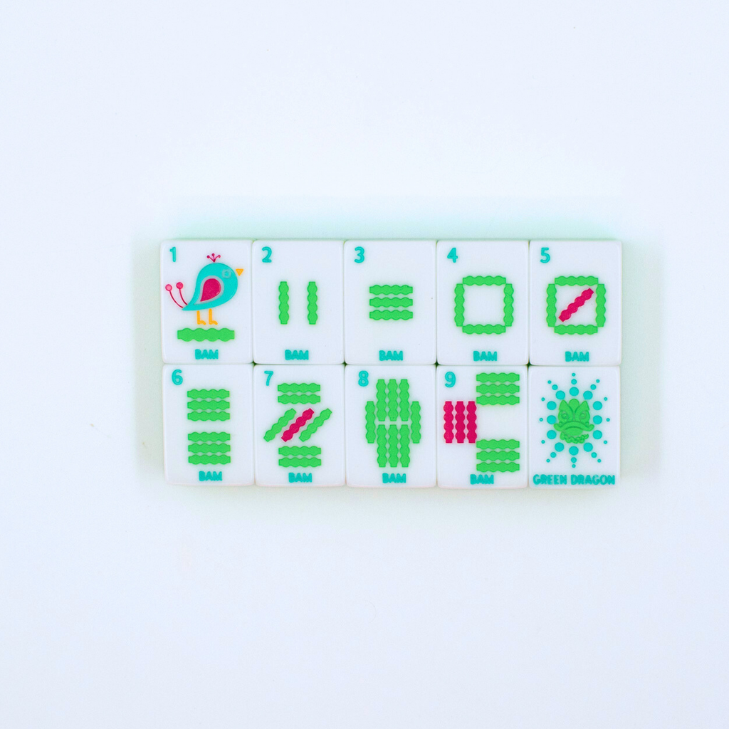 The Confetti Series Tile Set in Lemon-Lime Green