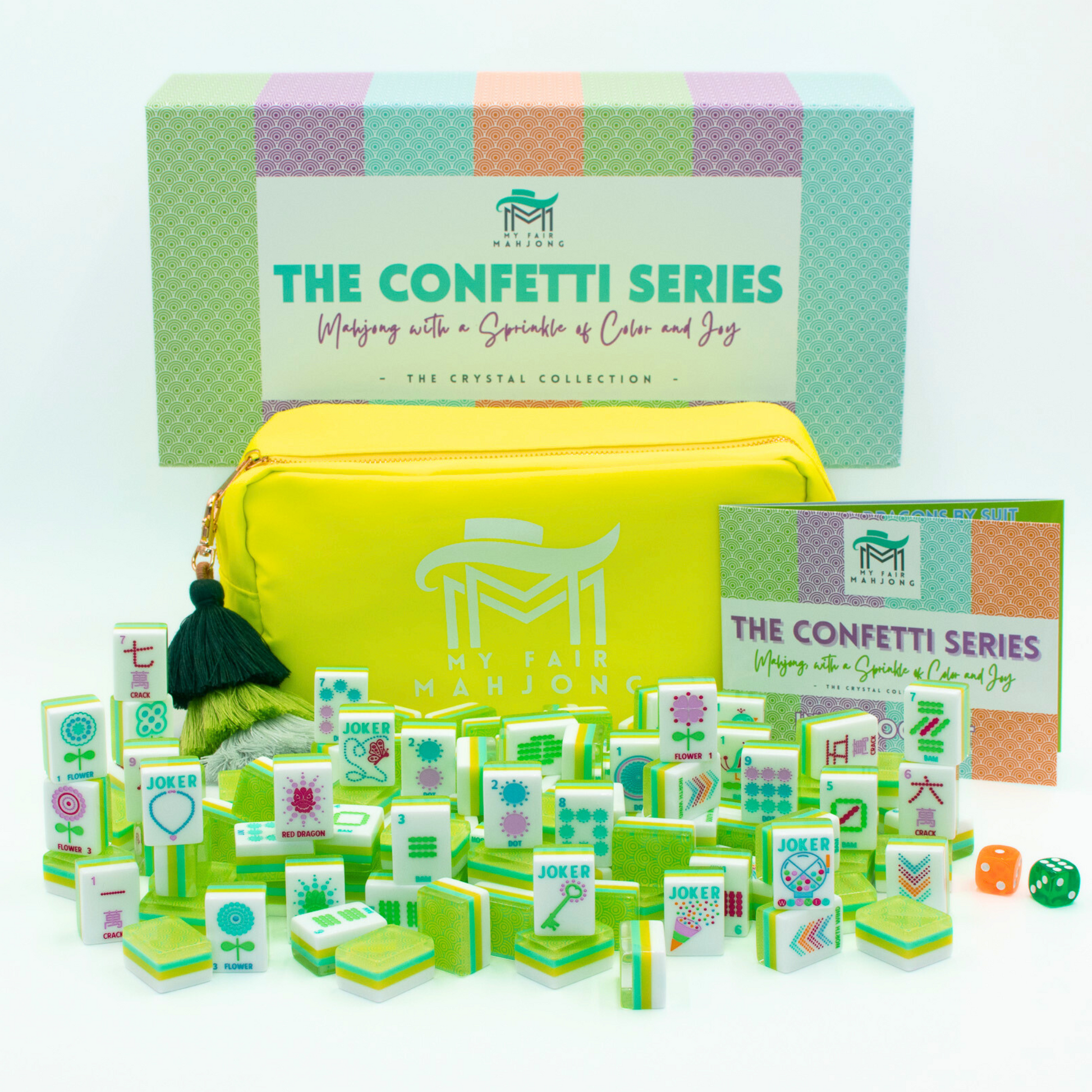 The Confetti Series Tile Set in Lemon-Lime Green