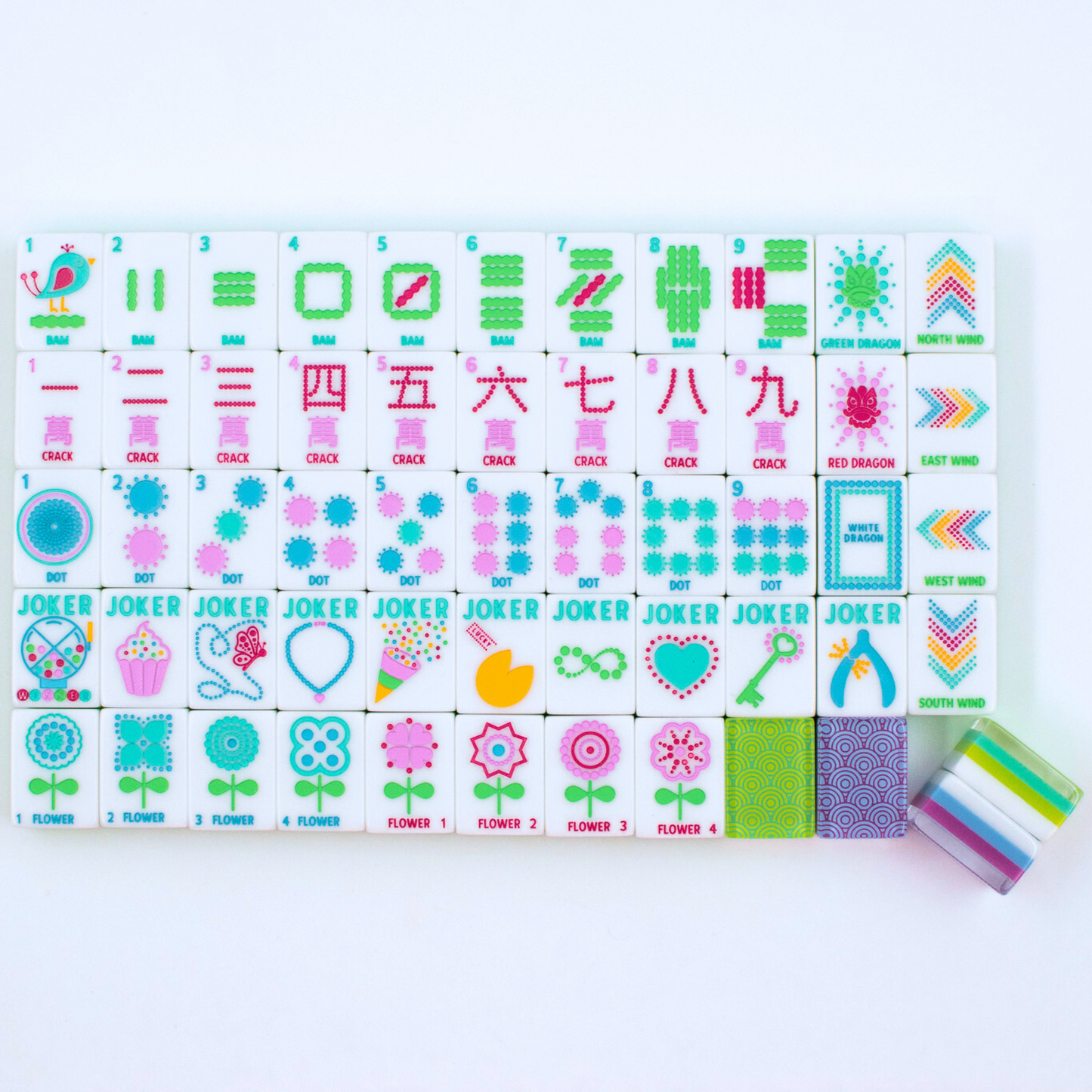 The Confetti Series Tile Set in Lemon-Lime Green