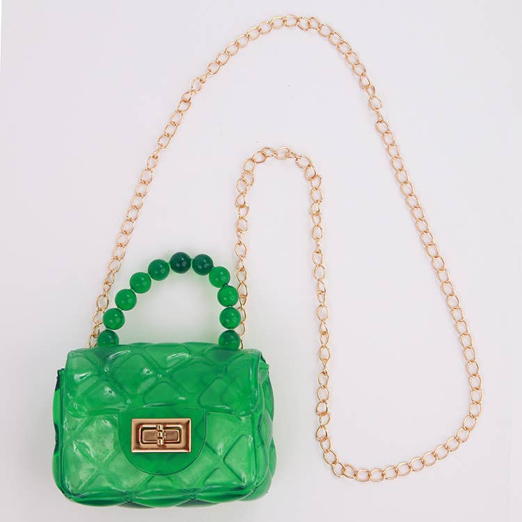 Green translucent jelly handbag
