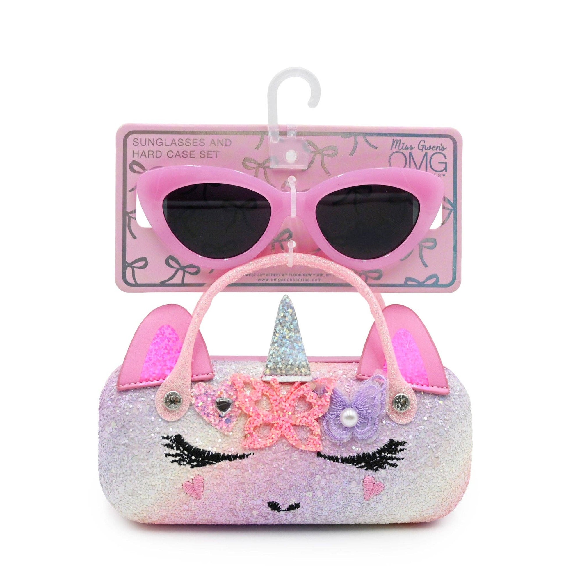 Gwen Heart Butterfly Crown Glitter Case and Sunglasses by OMG Accessories