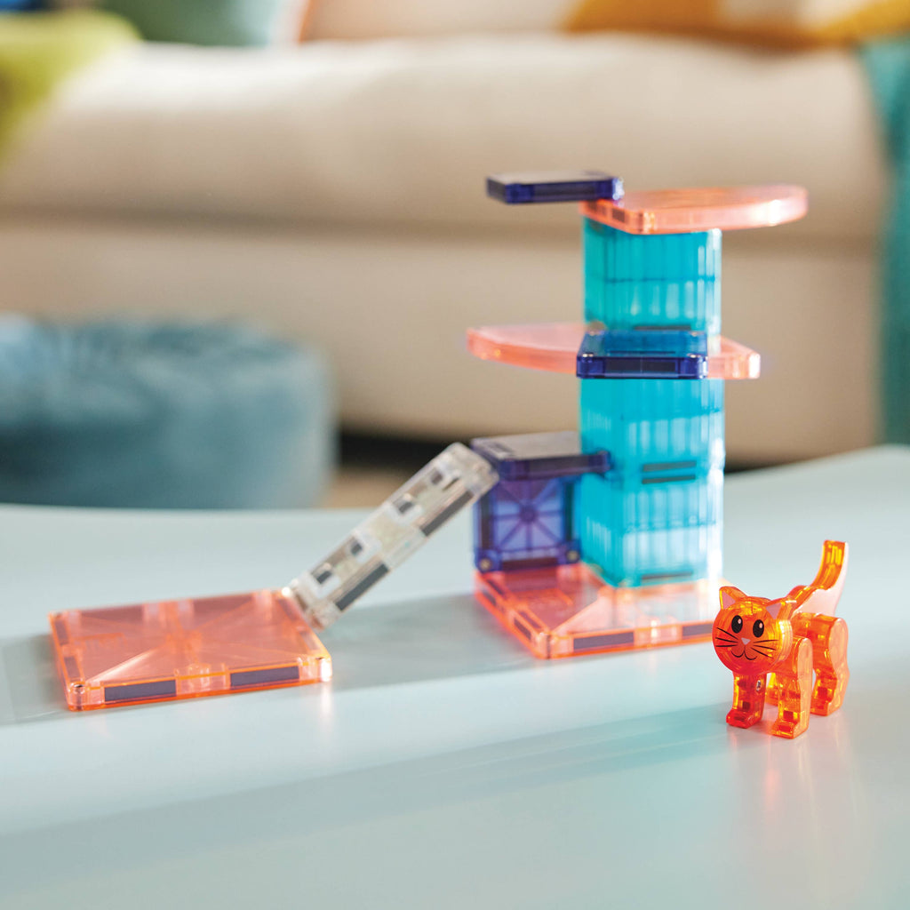 Here Kitty Kitty - check out the cat from our MAGNA-TILES® Cat Tree – 13-Piece Magnetic Building Set