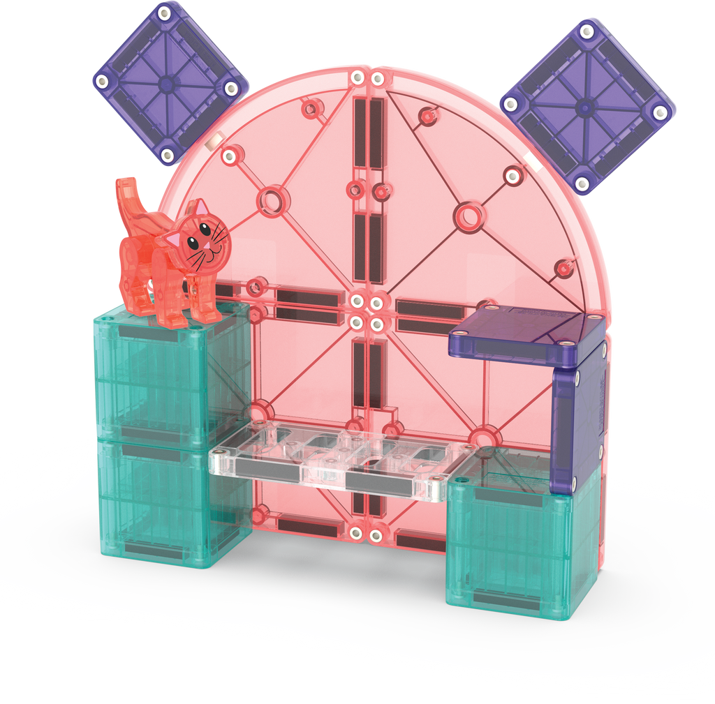 Let your child use their imagination to build the ultimate Kitty Cat Castle for your new pet cat with our MAGNA-TILES® Cat Tree – 13-Piece Magnetic Building Set!