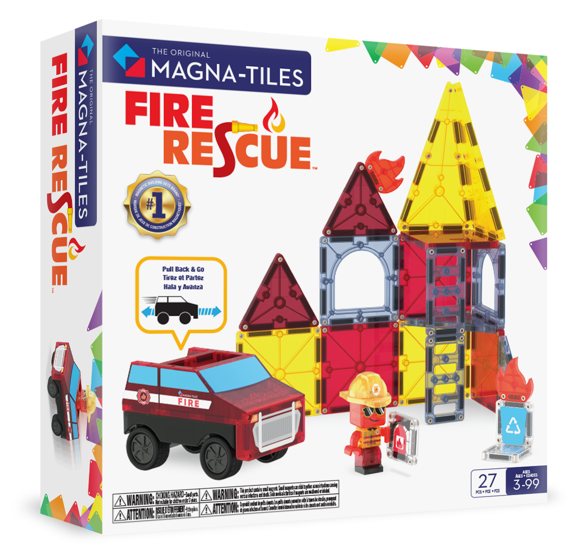 MAGNA-TILES® Fire Rescue – 27-Piece Magnetic Building Set