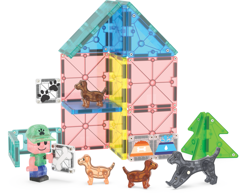 MAGNA-TILES® Puppy Park – 27-Piece Magnetic Building Set - Look at everything included!