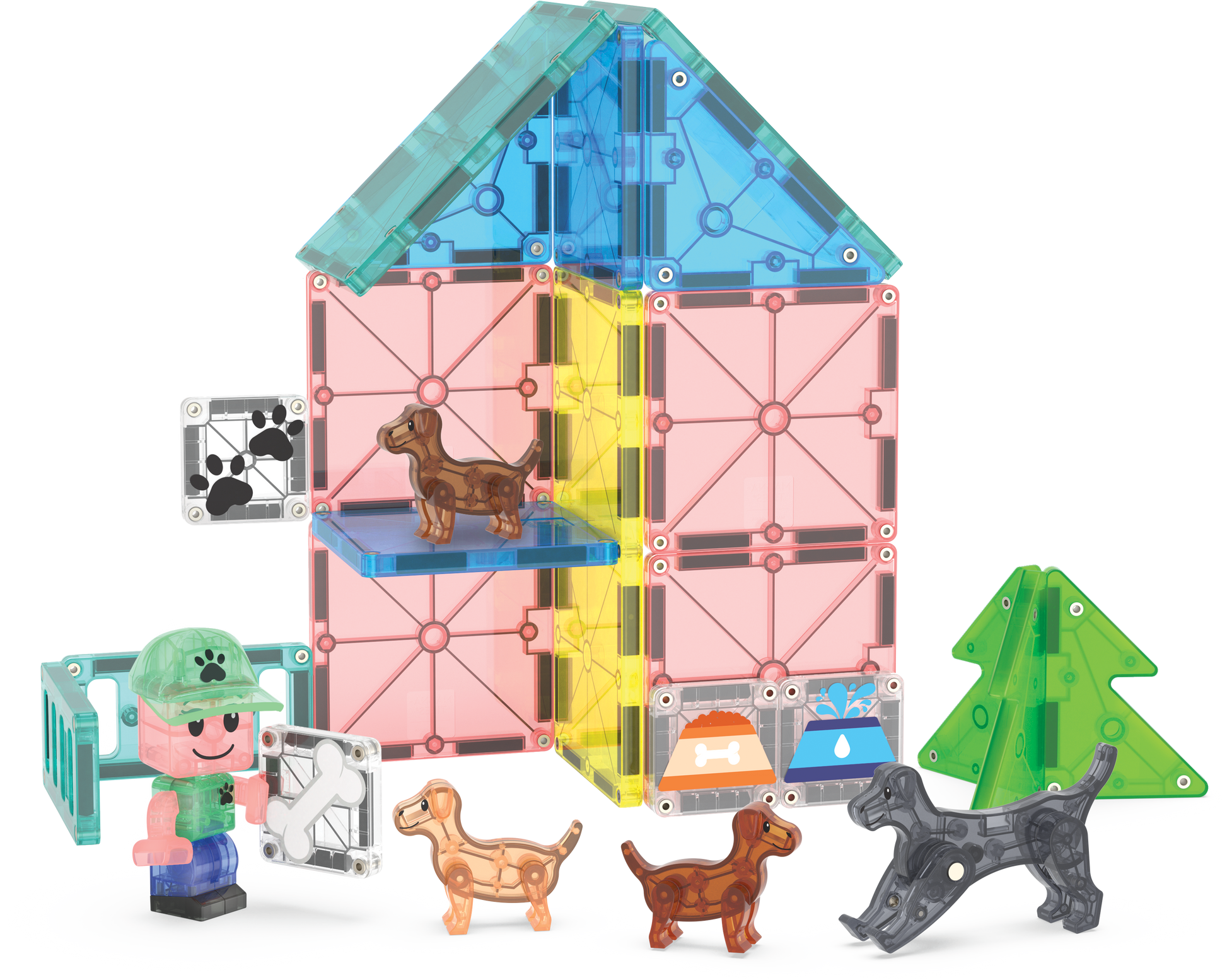 MAGNA-TILES® Puppy Park – 27-Piece Magnetic Building Set - Look at everything included!