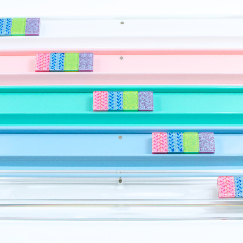 My Fair Mahjong Racks - Premium Acrylic - 4 Racks + 4 Rectangular Pushers
