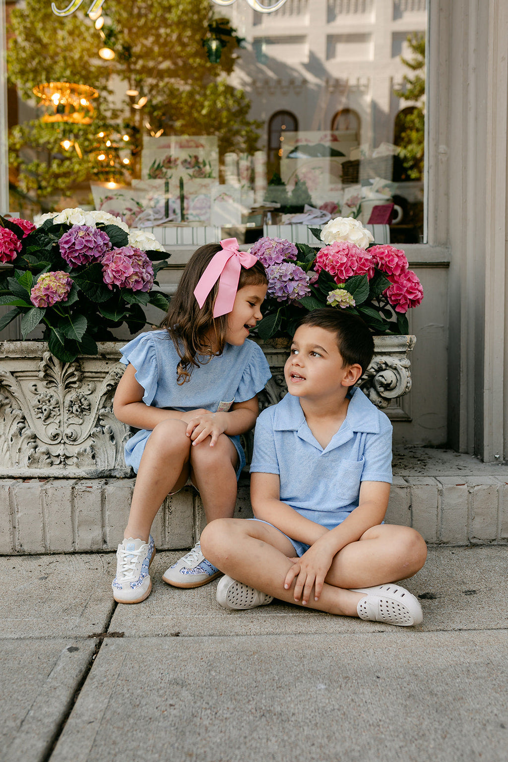 Our Grayson polo in aqua blue terry cloth by Little Paper Kids is perfect outfit that will make your kids standout in any spring or summer photo!