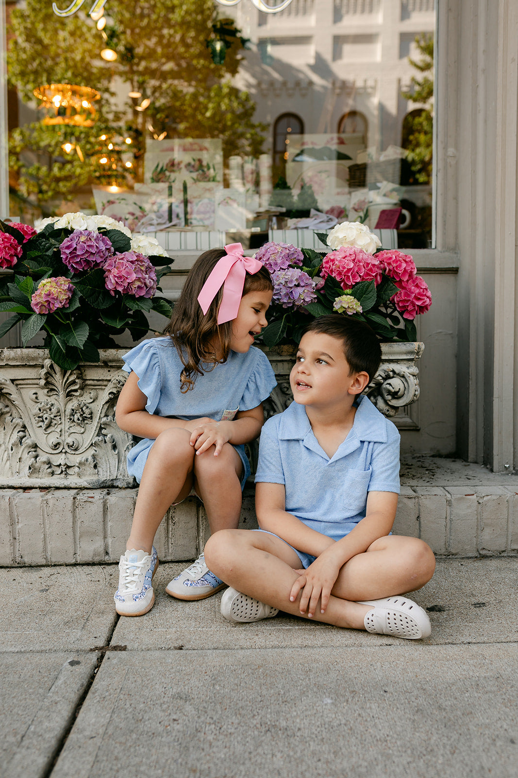 Our Grayson polo in aqua blue terry cloth by Little Paper Kids is perfect outfit that will make your kids standout in any spring or summer photo!