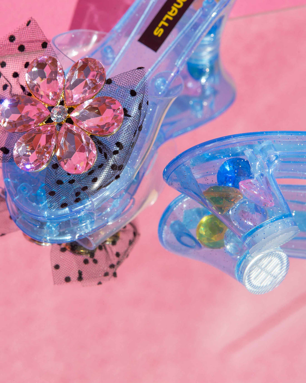 Our new sparkly Pink Flower Gem Play Shoes By Super Smalls