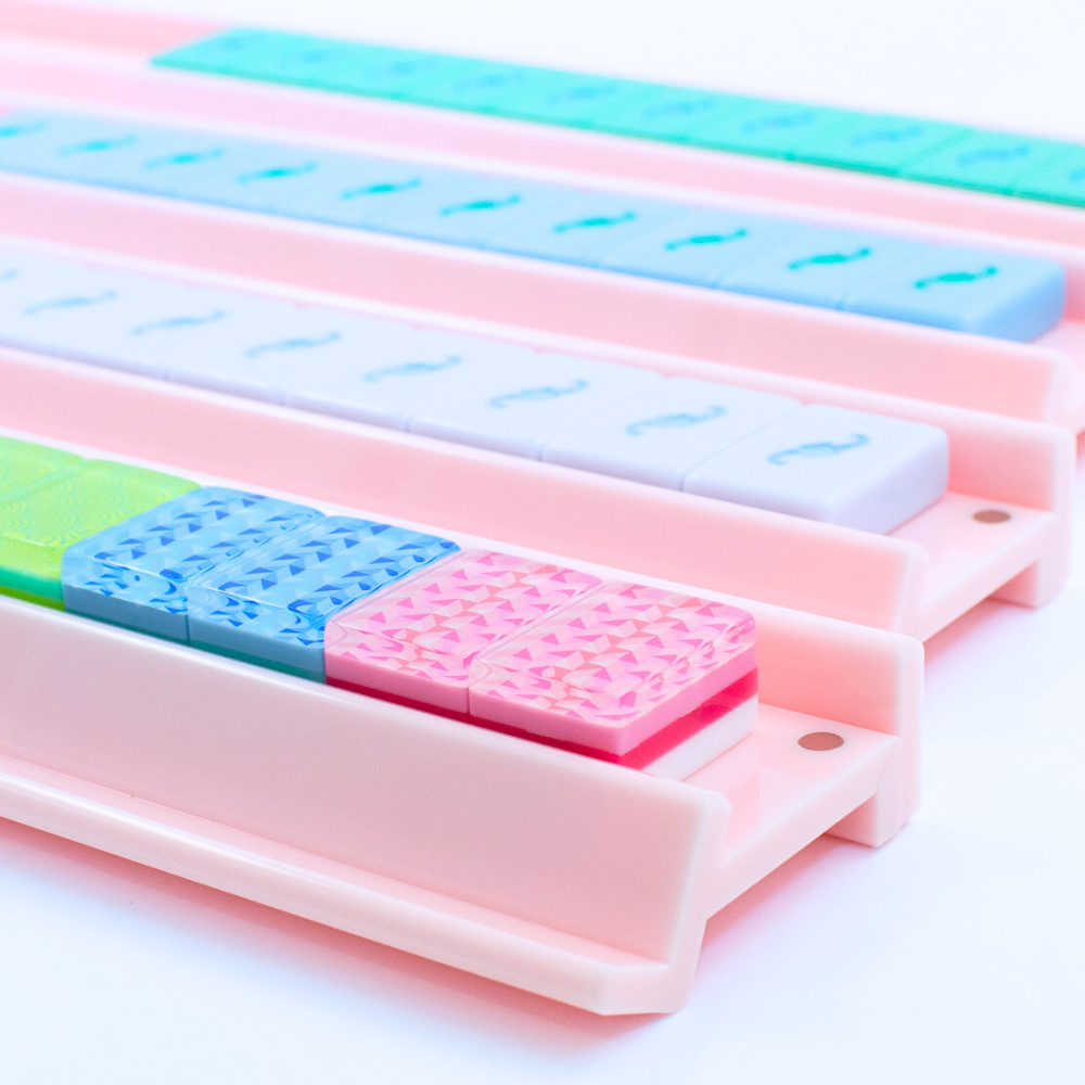 My Fair Mahjong Racks - Premium Acrylic - 4 Racks + 4 Rectangular Pushers