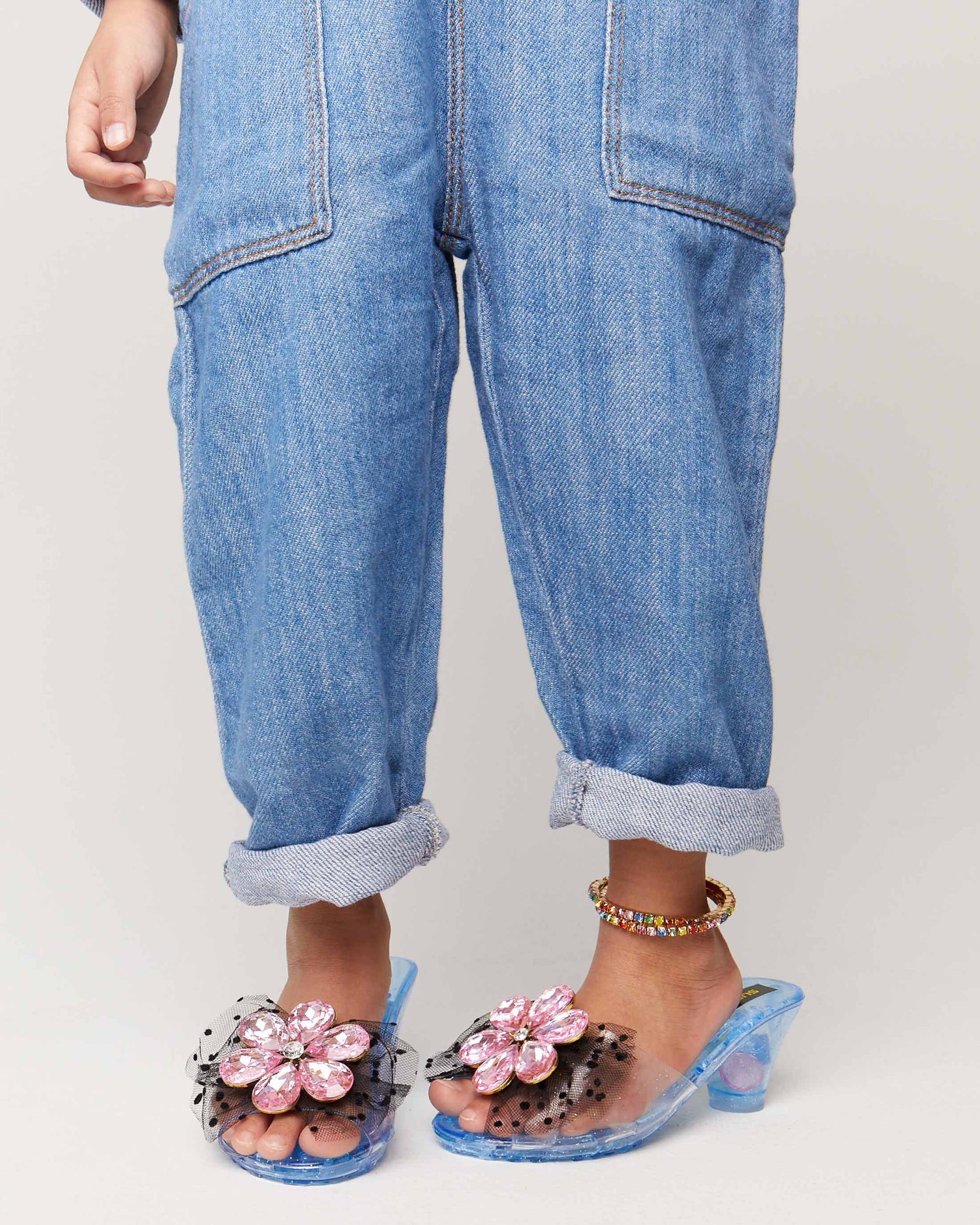Pink Flower Gem Play Shoes Dress Up