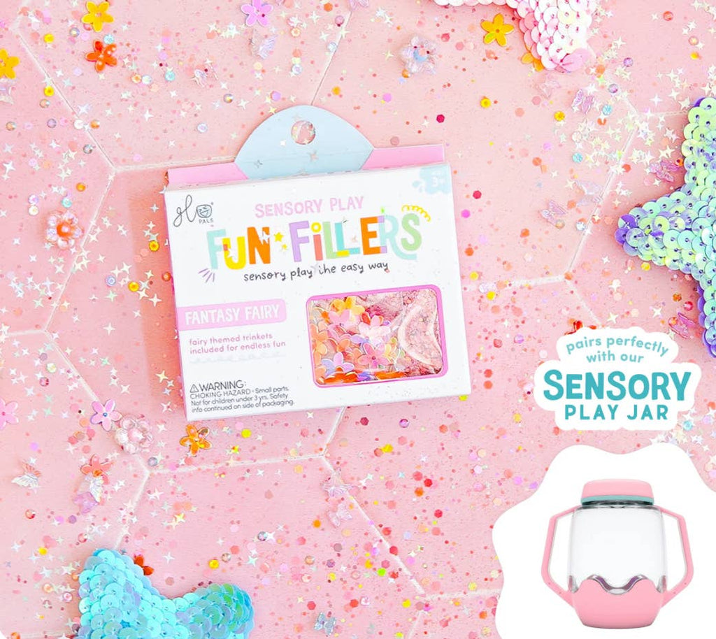 Pink and colorful fairy themed trinkets included for endless fun in our Fantasy Fairy Fun Filler Pack by Glo Pals® – Sensory Play Accessories