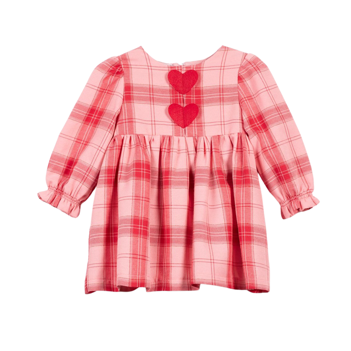 Plaid Dress with Hearts