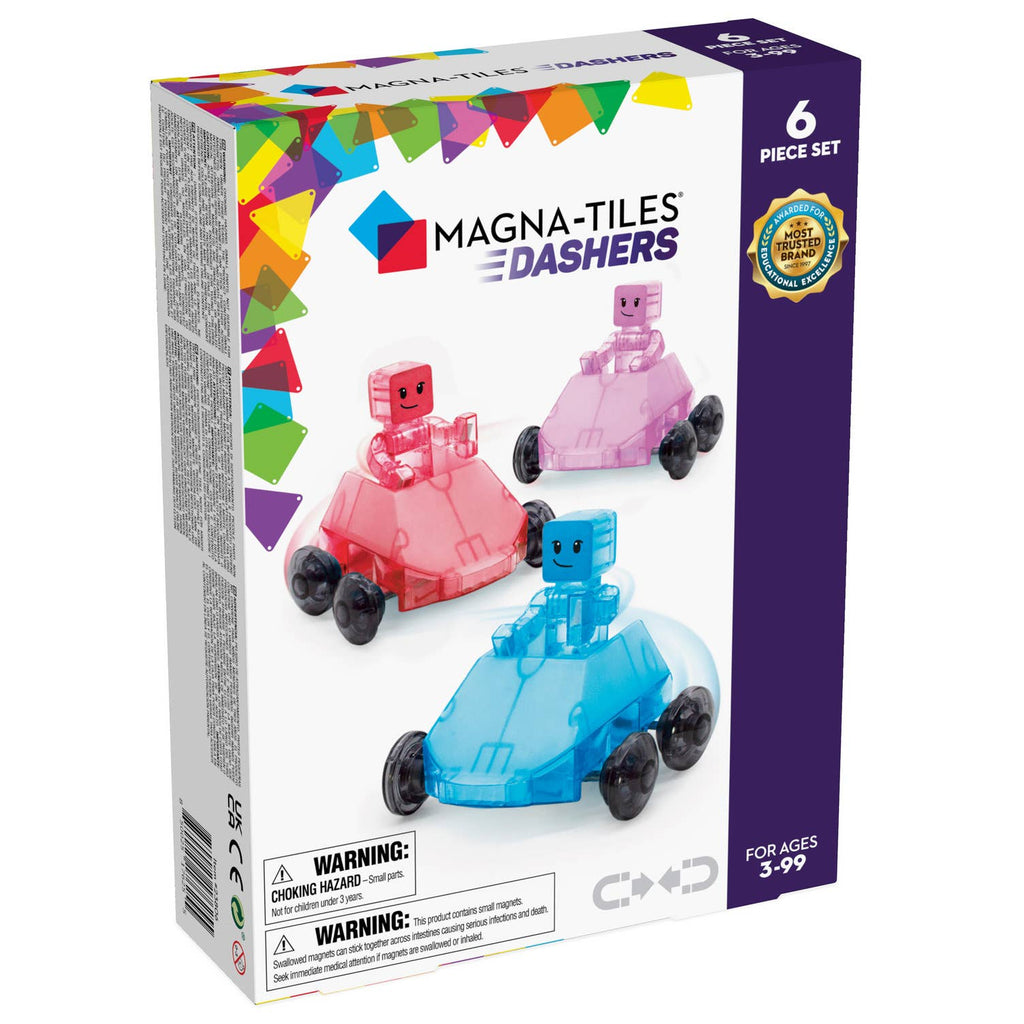 The box for our MAGNA-TILES® Dashers – 6-Piece Magnetic Building Set