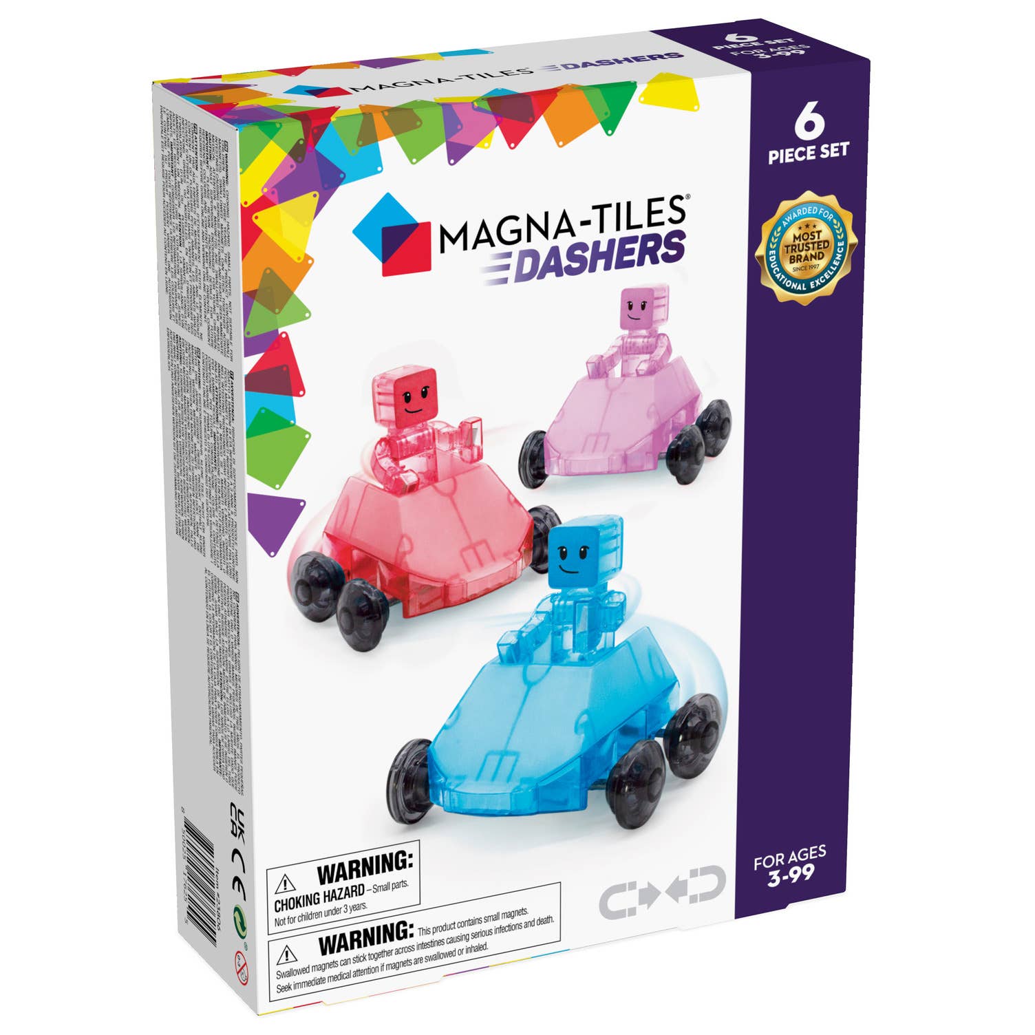 The box for our MAGNA-TILES® Dashers – 6-Piece Magnetic Building Set