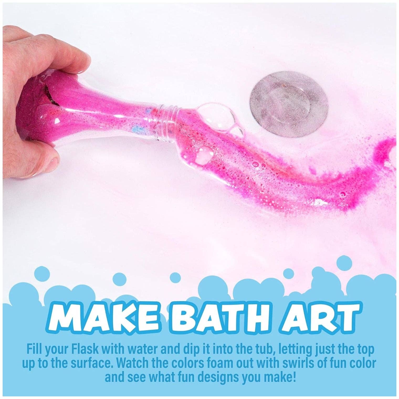 These bath bomb potions are not just about the bubbles and fizzles - you and your kid can also make bath art too!