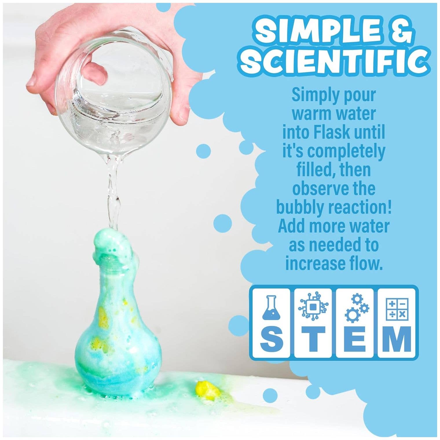 These colorful “potions” fizz, foam, and bubble over with a mini eruption the second water hits—aka instant entertainment + a little STEM magic.