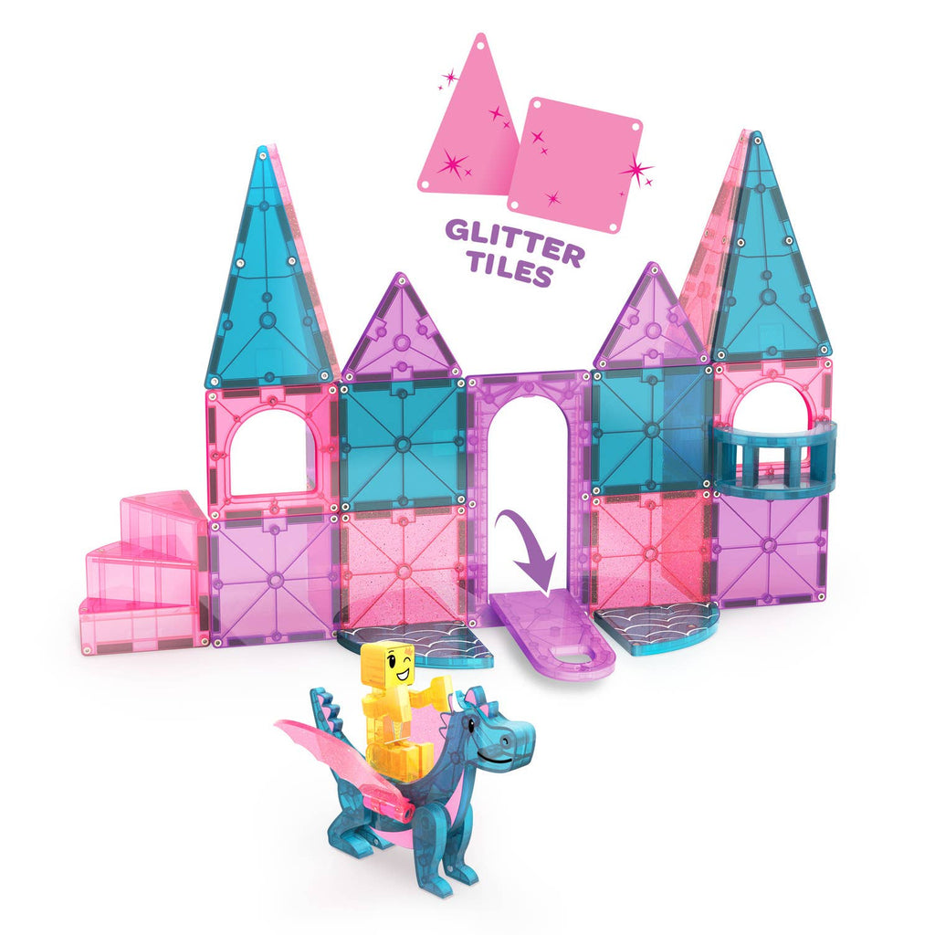 This glittery pink, purple, and blue castle sparks imaginative and creative play in your little ones to create the ultimate storyline with their new princess and dragon!