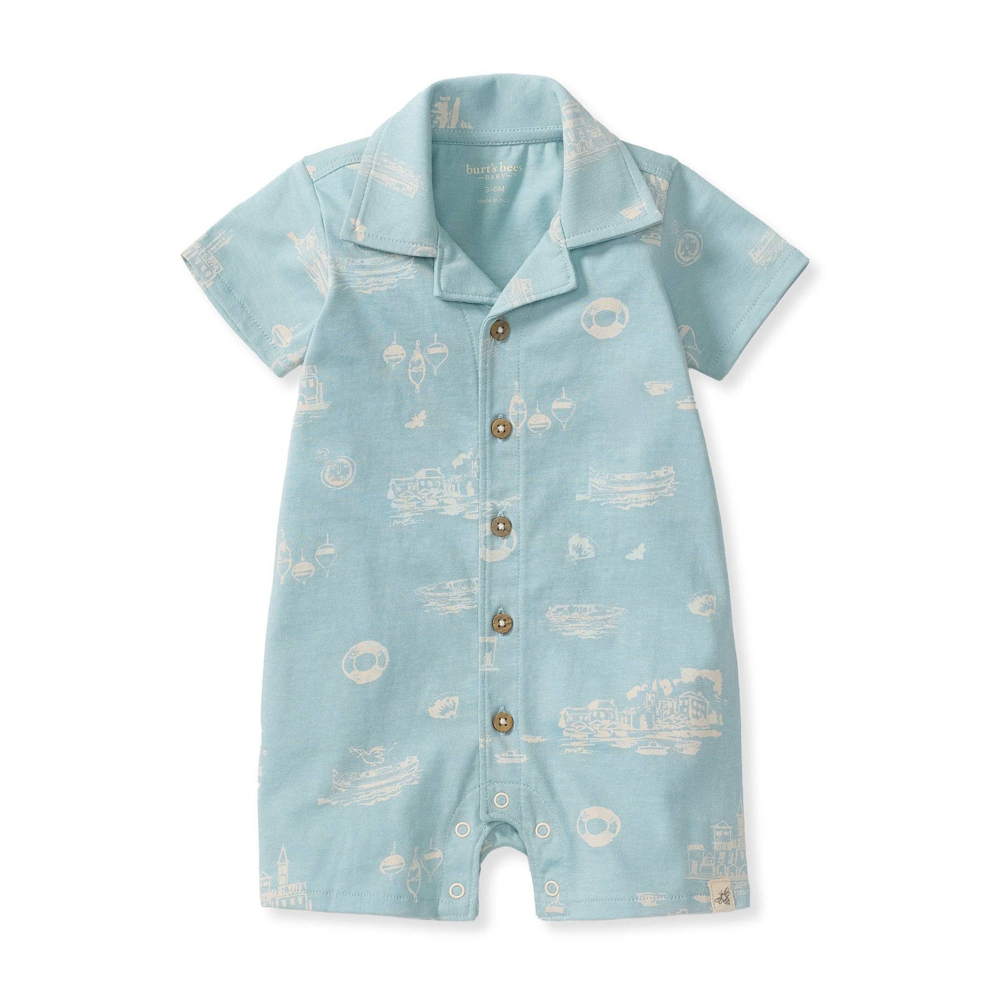 Burt’s Bees Baby Organic Cotton Port Town Romper