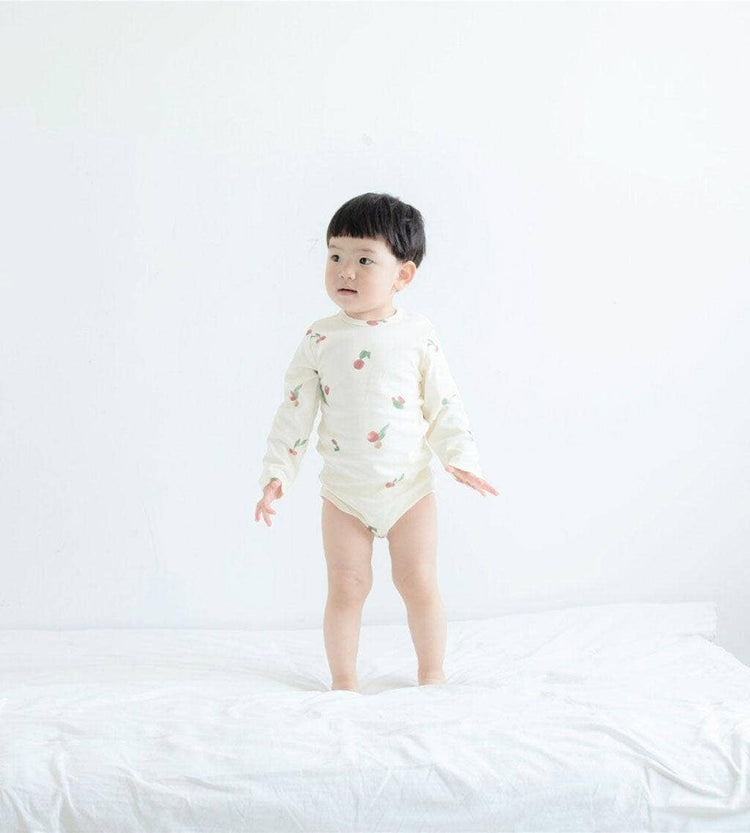 Organic Cotton Long Sleeve Onesie-Berry Garden