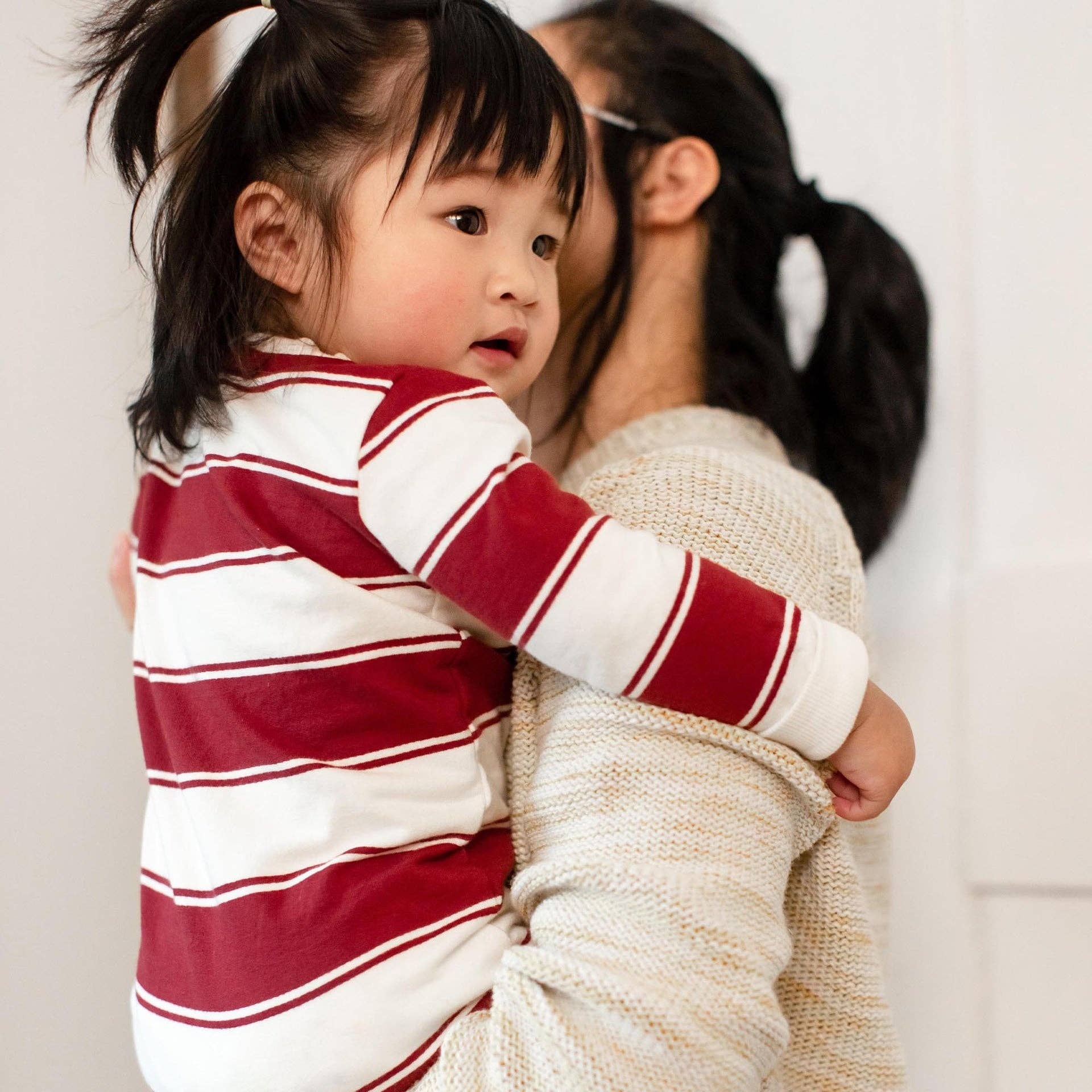 Rugby Peace Stripe Baby Boy Jumpsuit - Brick Red