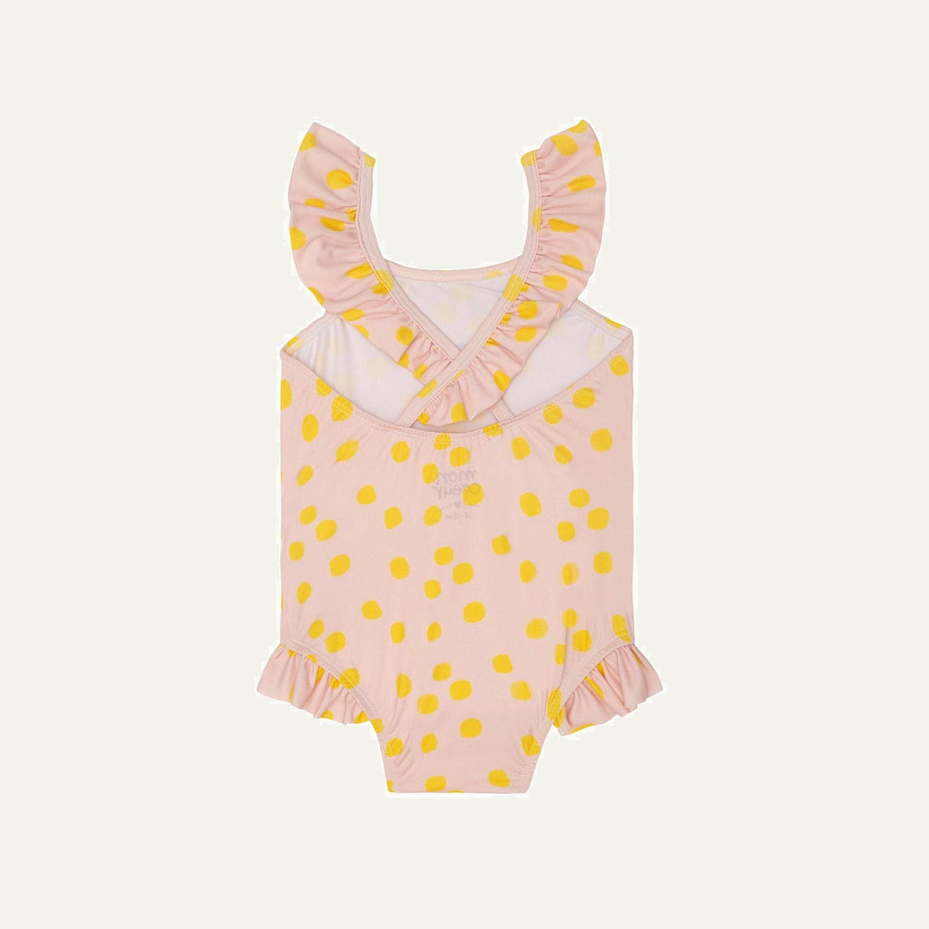 Pink Dotted Ruffle Baby Swimsuit